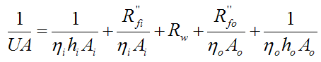 corrected u value for fins and fouling