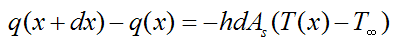 energy balance for the pin fin 3