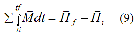 General three dimensional motion equation relating impulse to the change in angular momentum 2