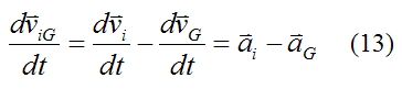 Differentiate velocity of particle mi relative to G for angular momentum