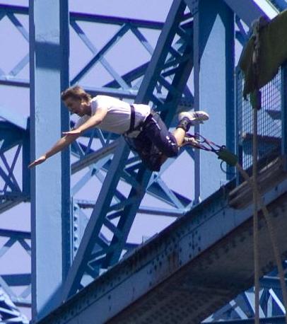 picture of bungee jumper jumping