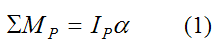 Moment equation for a general rigid body for center of percussion