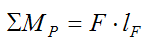 Sum of the moments about P for a general rigid body for center of percussion