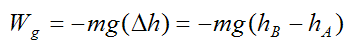 Work done by gravitational force acting on rigid body for conservation of energy