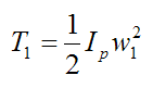 Equation for initial kinetic energy for example problem involving conservation of energy
