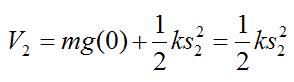 Total final gravitational and spring potential energy for example prob involving cons of energy