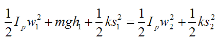 Equation for conservation of energy for example problem 2