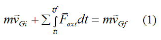 Linear momentum equation for a system of particles for conservation of linear momentum