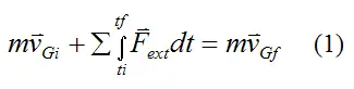 Linear momentum equation for a system of particles for conservation of linear momentum