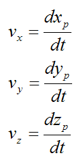 Velocity of a particle in three dimensions for curvilinear motion