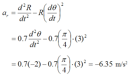 Example problem for rotating slotted link in polar coordinates for curvilinear motion 4