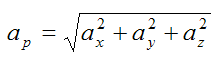 Magnitude of acceleration of particle in three dimensions for curvilinear motion