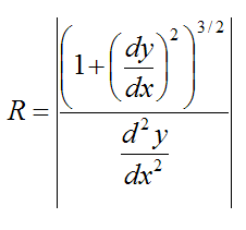 Radius of curvature at any point on two dimensional curve for curvilinear motion