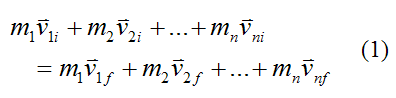 Conservation of linear momentum for elastic collision