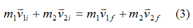 Conservation of linear momentum for elastic collision 2