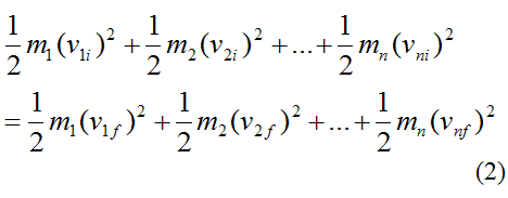 Conservation of kinetic energy for elastic collision