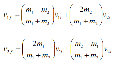 Head on elastic collision