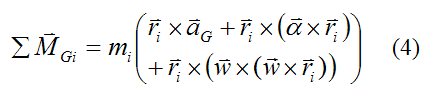 Sum of moments about G for derivation of Euler equations 2