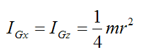 Symmetric moment of inertia of Eulers disk about x z