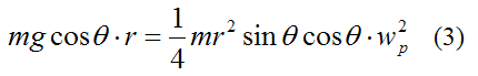 Moment equation about x for Eulers disk 3