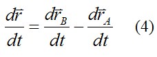Differentiated vector equation for r vector on rigid body for general motion