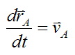 Derivative of rA with respect to time is vA for general motion