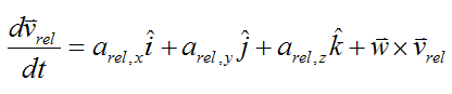 Derivative of relative velocity vector for general motion 2