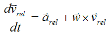 Derivative of relative velocity vector for general motion 3
