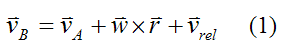 Equation for velocity of point B on rigid body for general motion if point A is moving