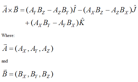 Vector cross product formula for gyro top velocity and acceleration calculation