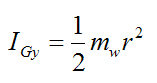 Moment of inertia of the gyroscope wheel about y