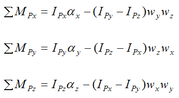 Moment equations for the gyroscope rod