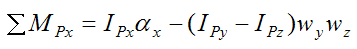 Moment equations for the gyroscope rod 2