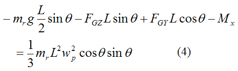 Final moment equation for gyroscope rod