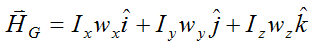 angular momentum vector along x y z for gyroscope wheel