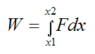 Work equation for Hookes law
