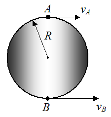 Schematic of example wheel for instant center case 2