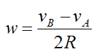Equation for angular velocity of example wheel for instant center case 2