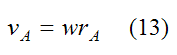 Velocity for point A for instant center case 3