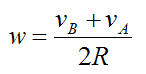 Equation for angular velocity of example wheel for instant center case 3