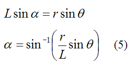 Equation for angle alpha for example crank drive for instant center case 1