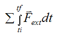 Impulse term for system of particles for derivation of linear momentum