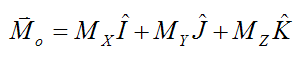 Moment caused by force couple expressed as vector components