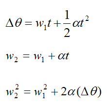 equations for body rotating along a circular path 2