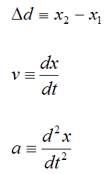 equations for motion of a particle along a straight line