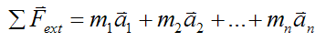 Sum over each particle in the system for Newtons second law 2