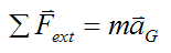 Final equation for Newtons second law for a system of particles
