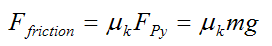 friction force equation for billiard ball
