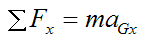 general force equation in x-direction for billiard ball