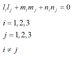 direction cosines are perpendicular to each other for xyz in bowling ball